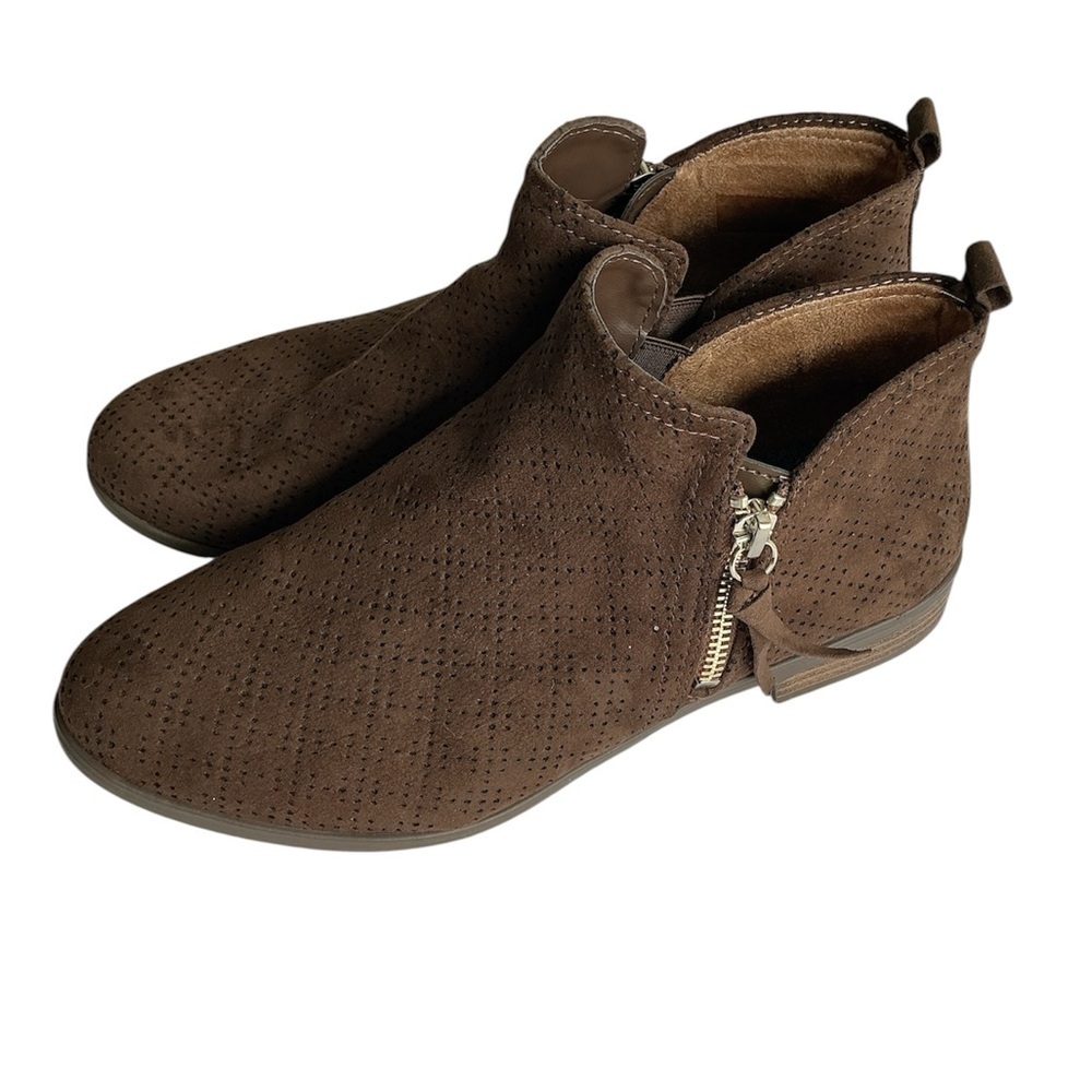 Dr. Scholl's Perforated Brown Ankle Booties